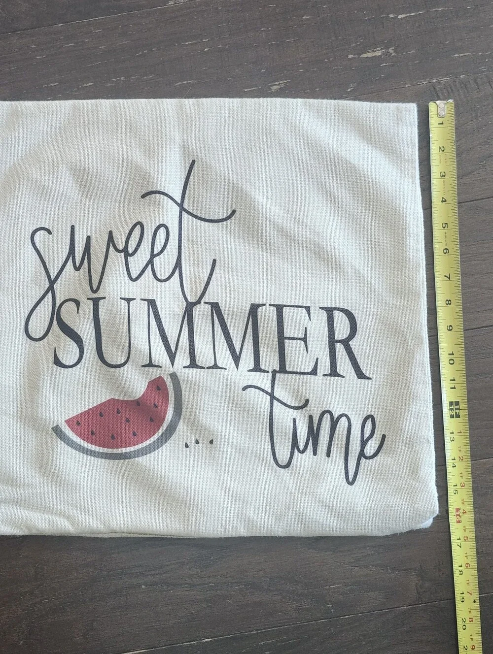 Sweet Summer Time Watermelon Slice Soft Burlap Pillow Cover, 16